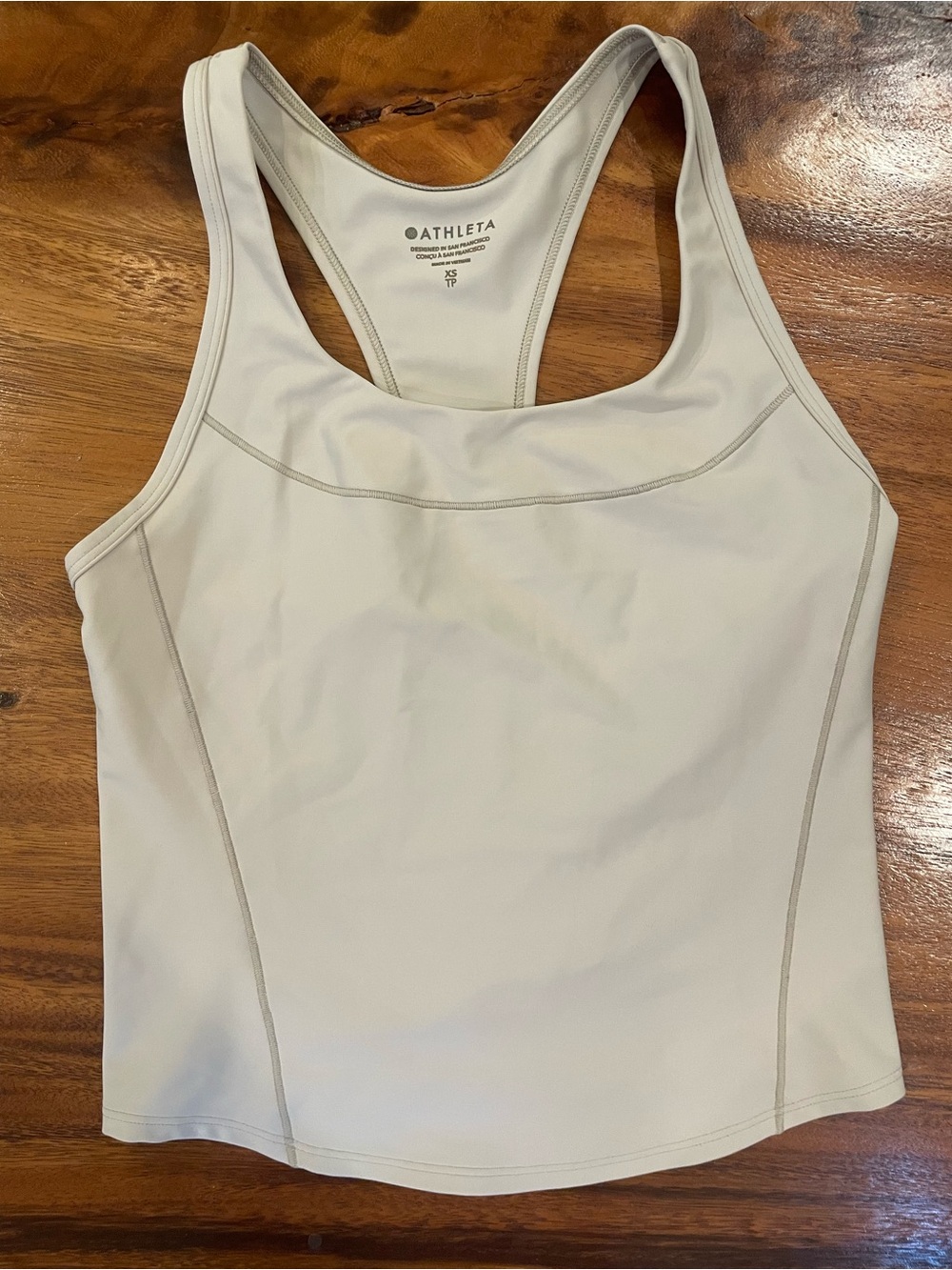 Athleta Cream Racerback Sports Tank
